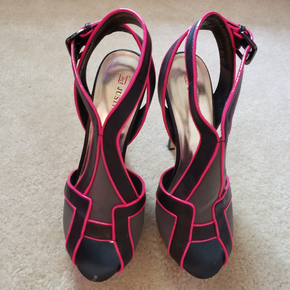 JustFab black and pink high heels - Picture 4 of 7